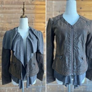 Anthropologie Hei Hei Layered Causeway Bomber Moto Jacket Small